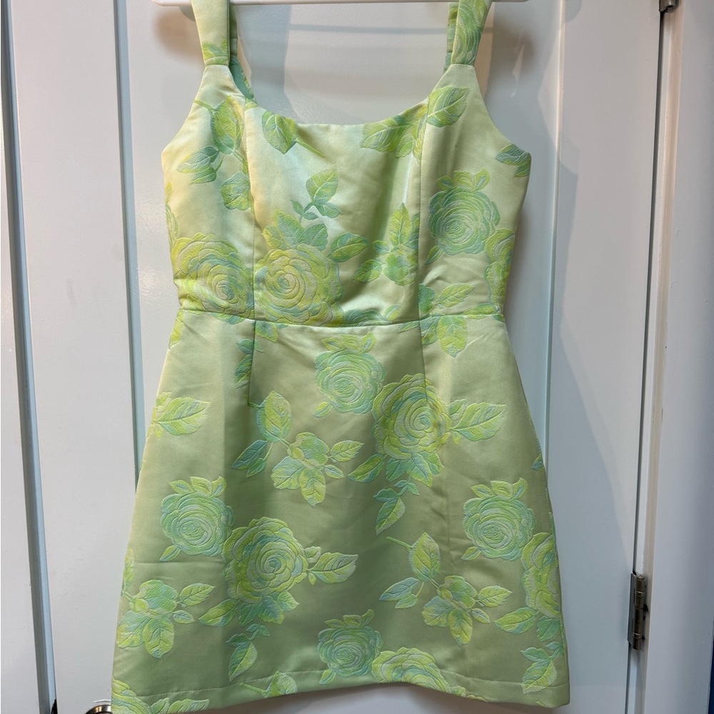 Lulu's Mint Green Floral Dress